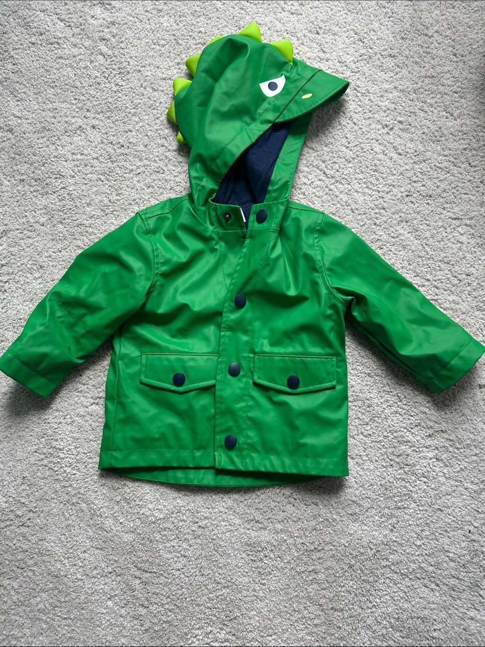 Green Dino Hooded Rain Jacket
